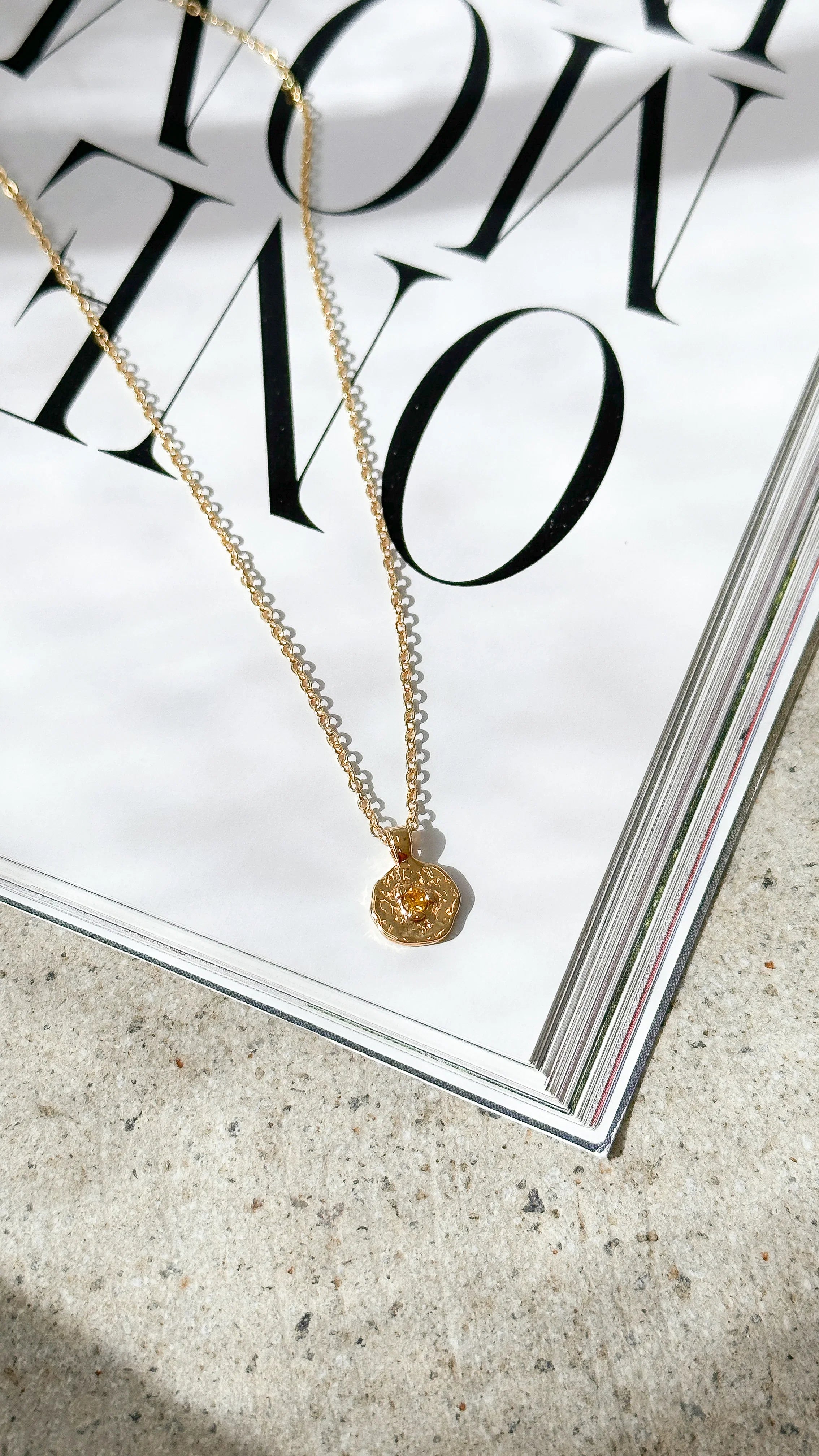 November Birthstone Necklace Citrine