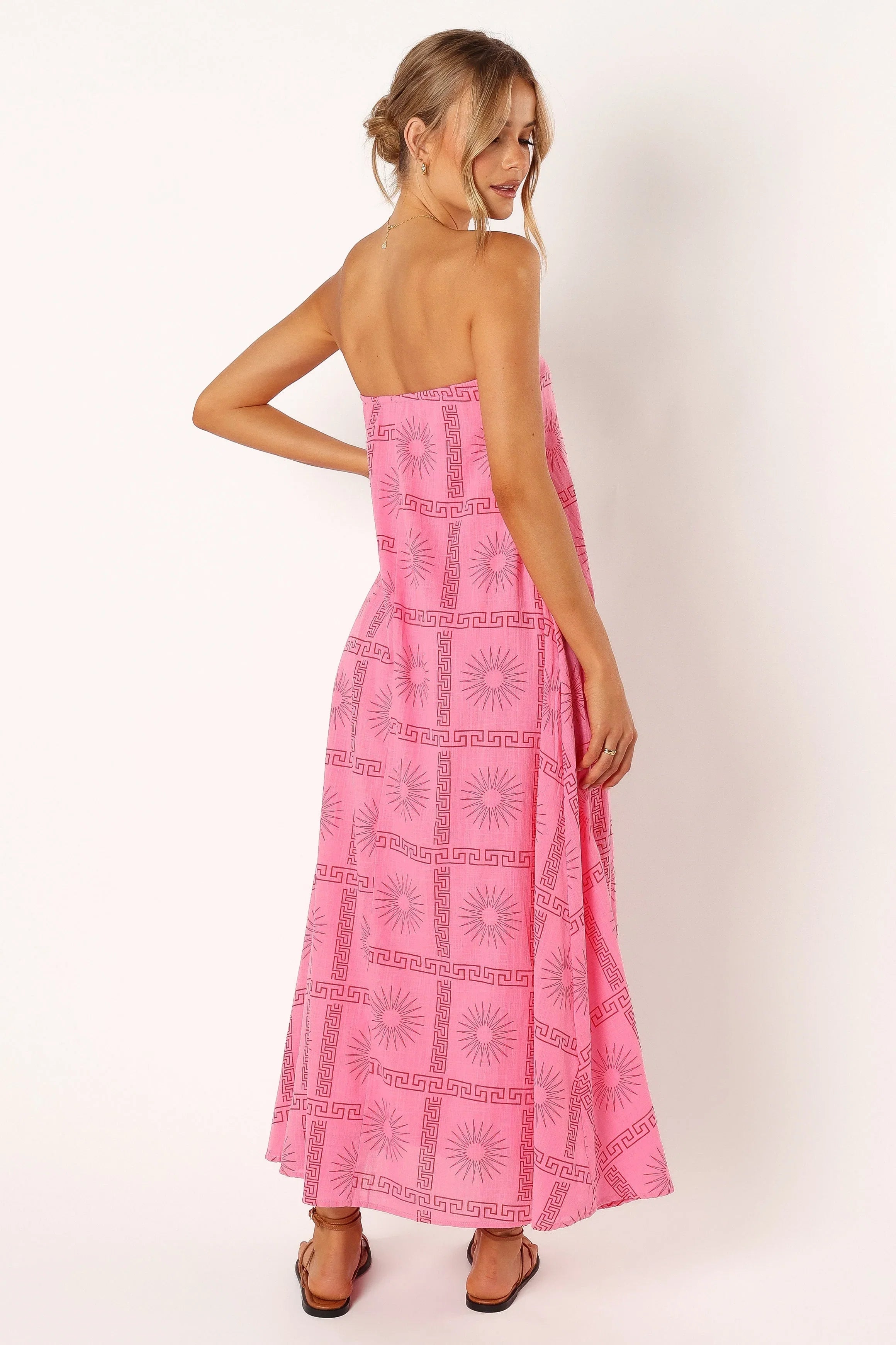 Soph Strapless Maxi Dress Pink Red