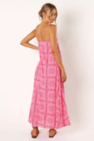 Soph Strapless Maxi Dress Pink Red