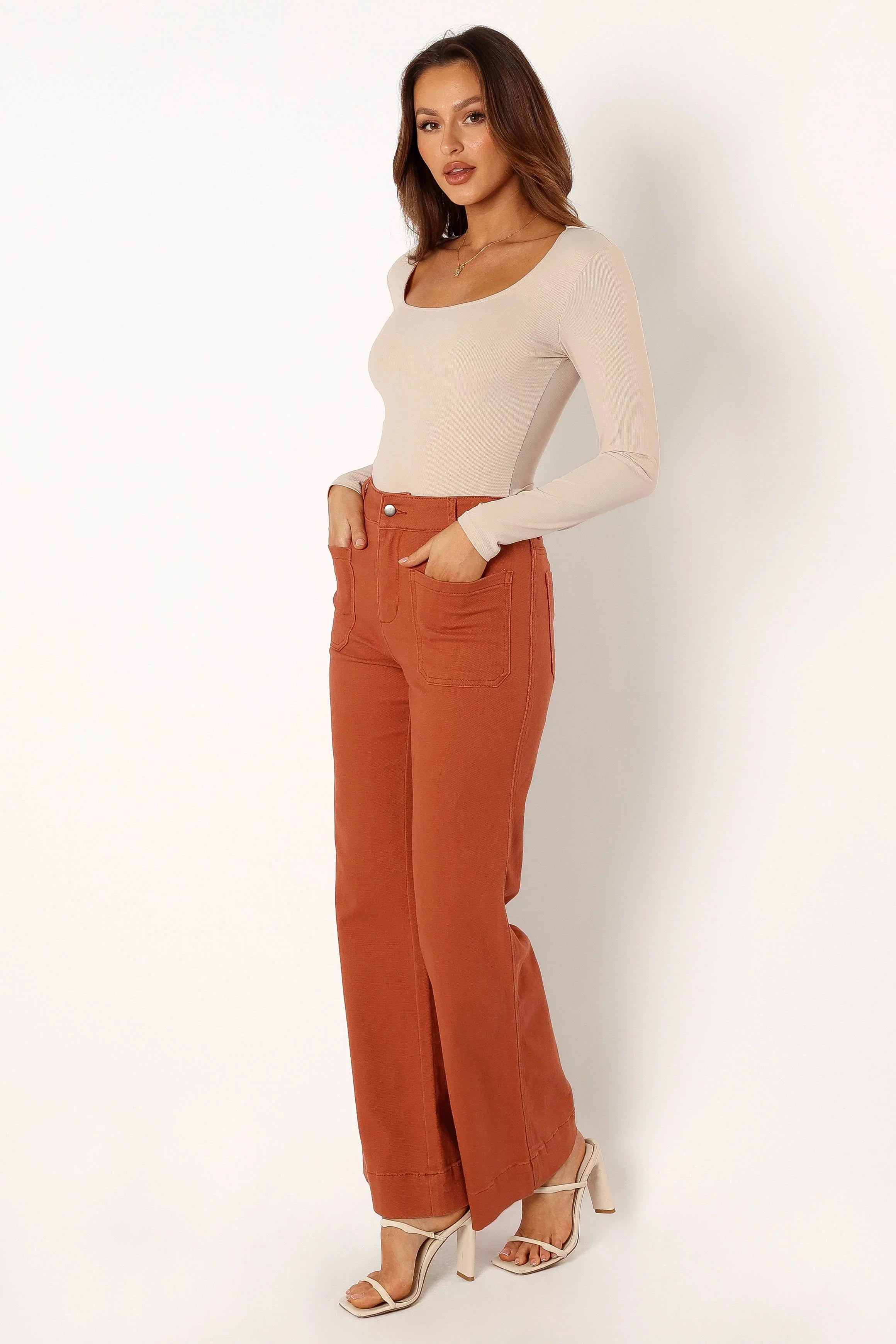 Nico Wide Leg Jean Tan