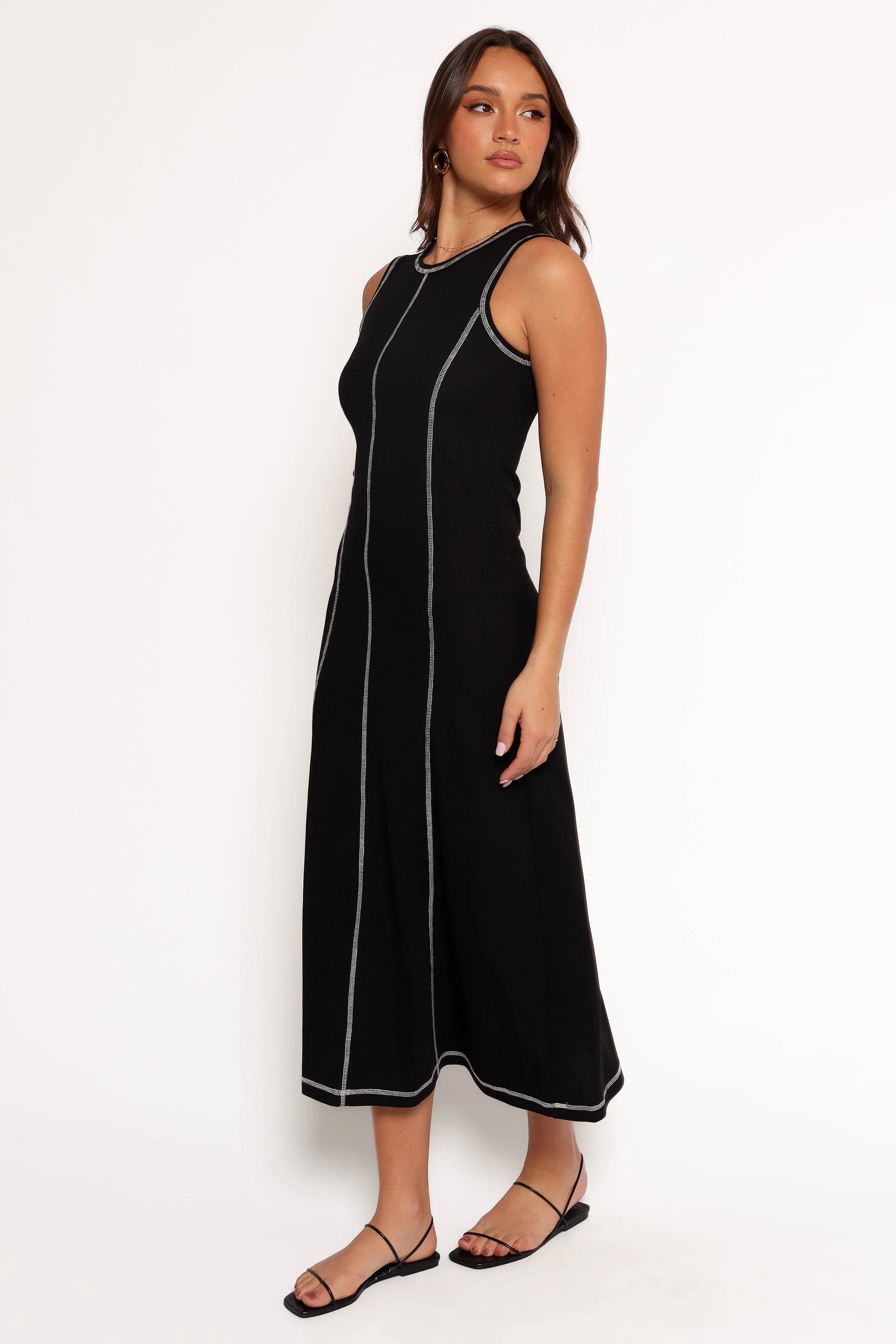 Kyrie Midi Dress Black White