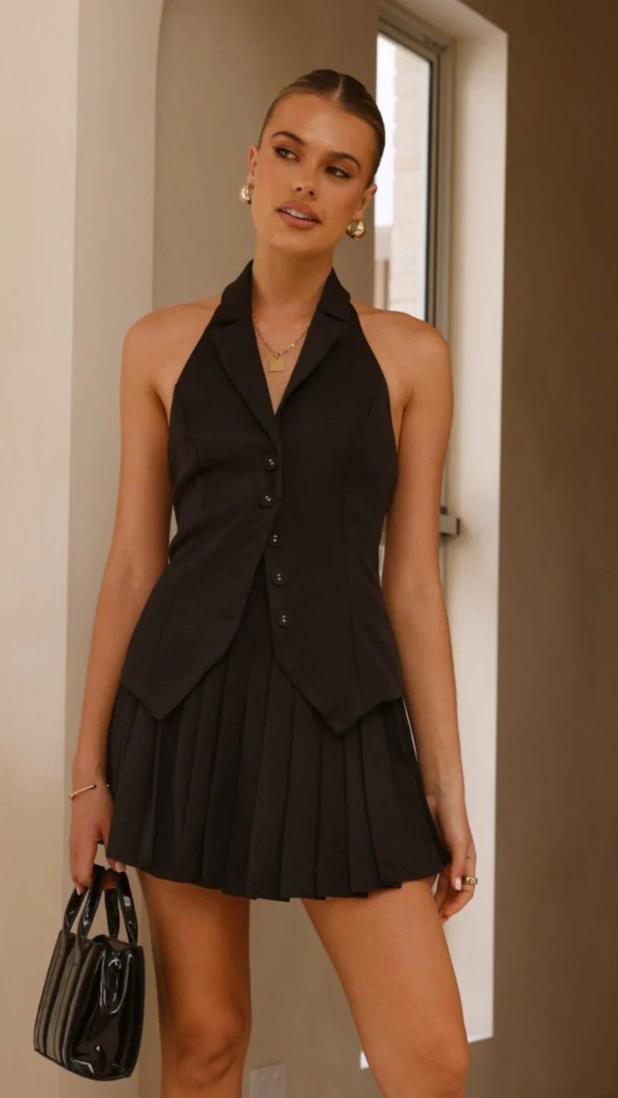 Zappa Pleated Skirt Black