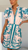Laraine Mini Skirt Aqua Pink Zayna