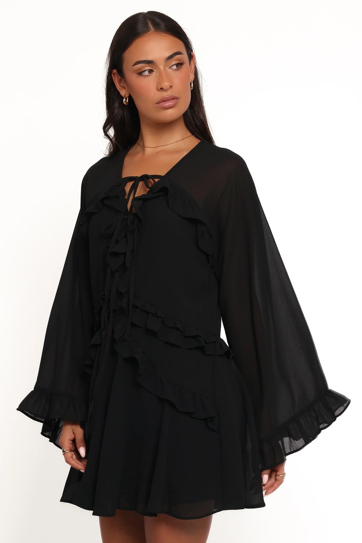 Magnolia Long Sleeve Mini Dress Black