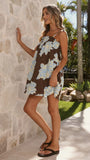 Sloane Mini Dress Brown Blue Floral