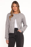 Fauna Tonal Floral Cardigan Heather Grey
