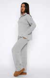 Lets Get Cosy Knit Pants Grey Marle