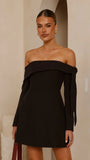 Halen Long Sleeve Mini Dress Black