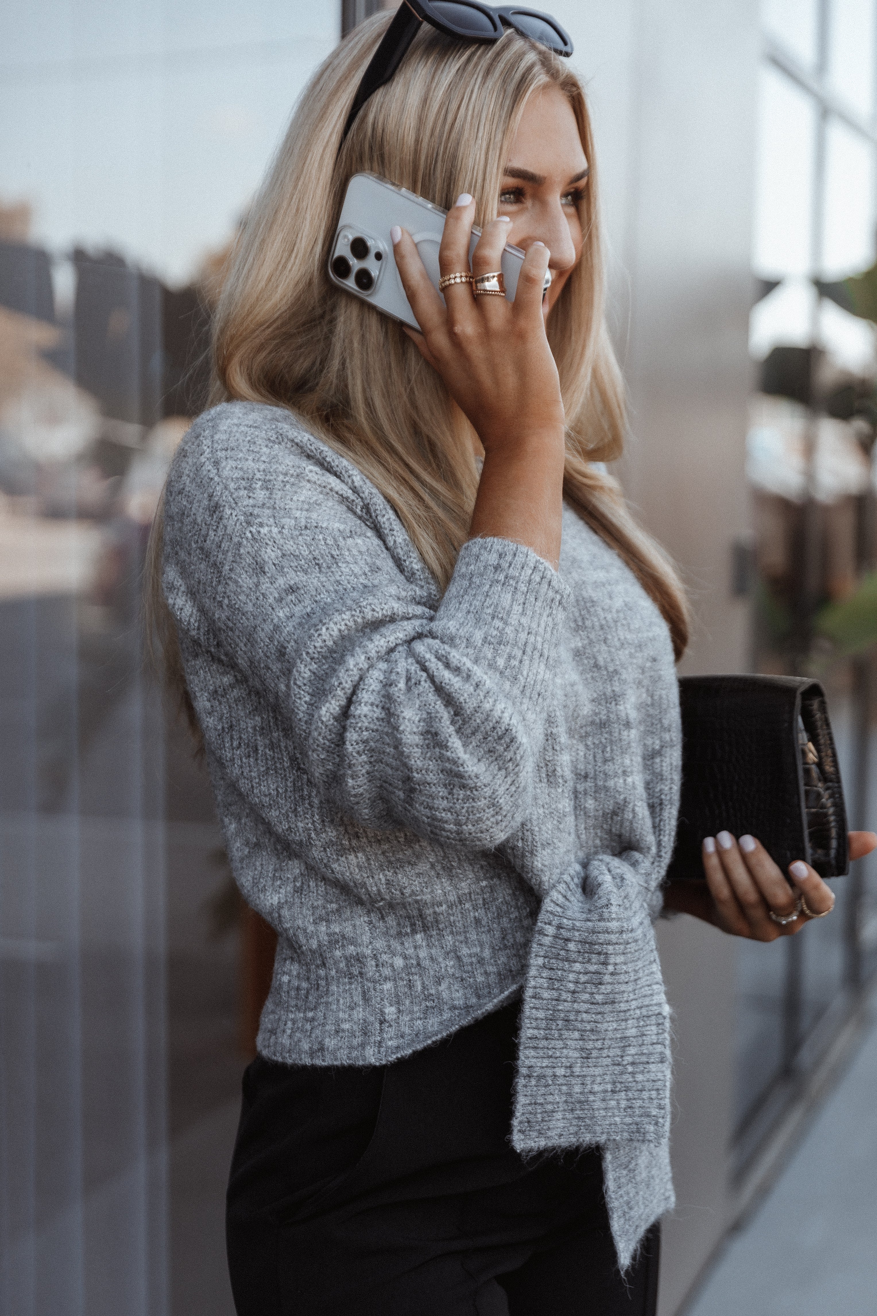 Captivate Knit Sweater Grey