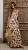 Avalon Maxi Dress Brown Geo