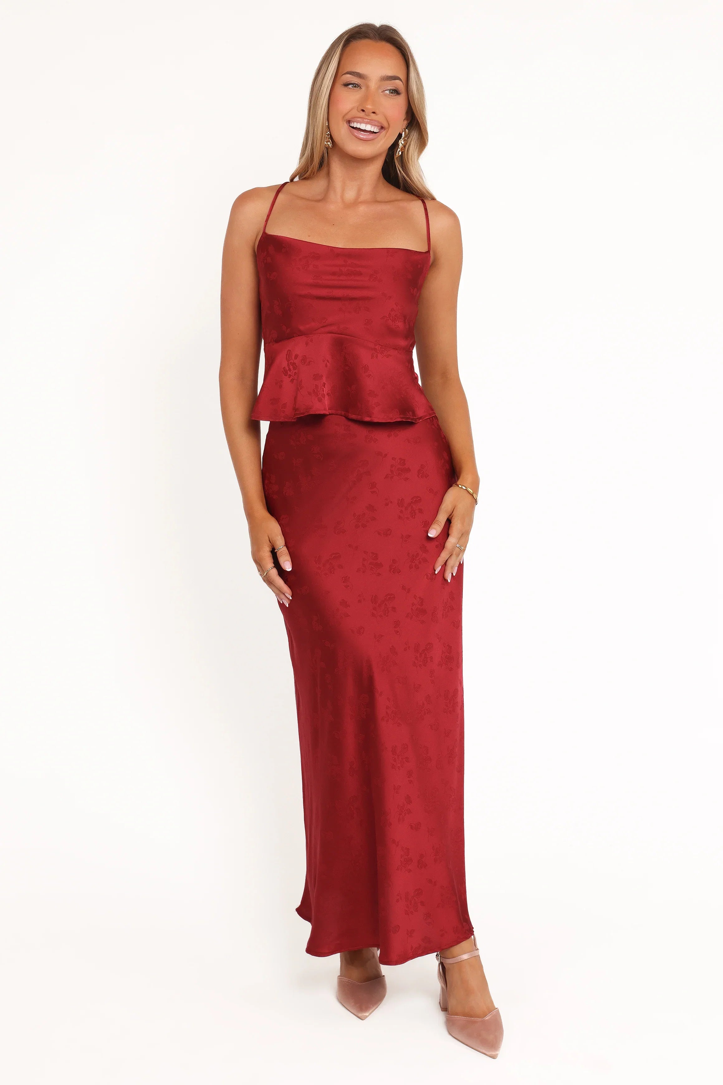 Belle Two Piece Set Burgundy