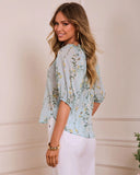 Whispered Bloomscape Floral Top