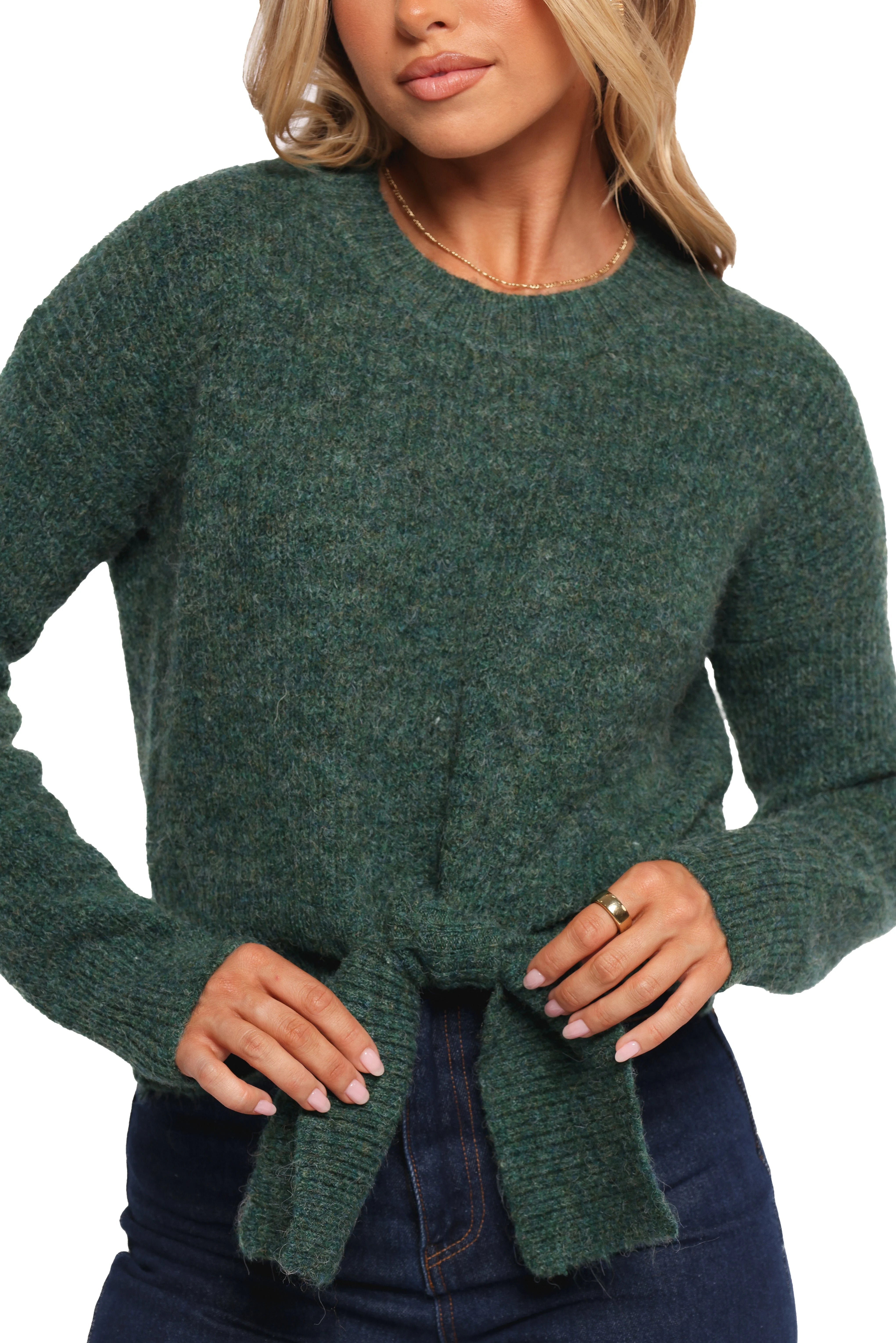 Captivate Knit Sweater Emerald