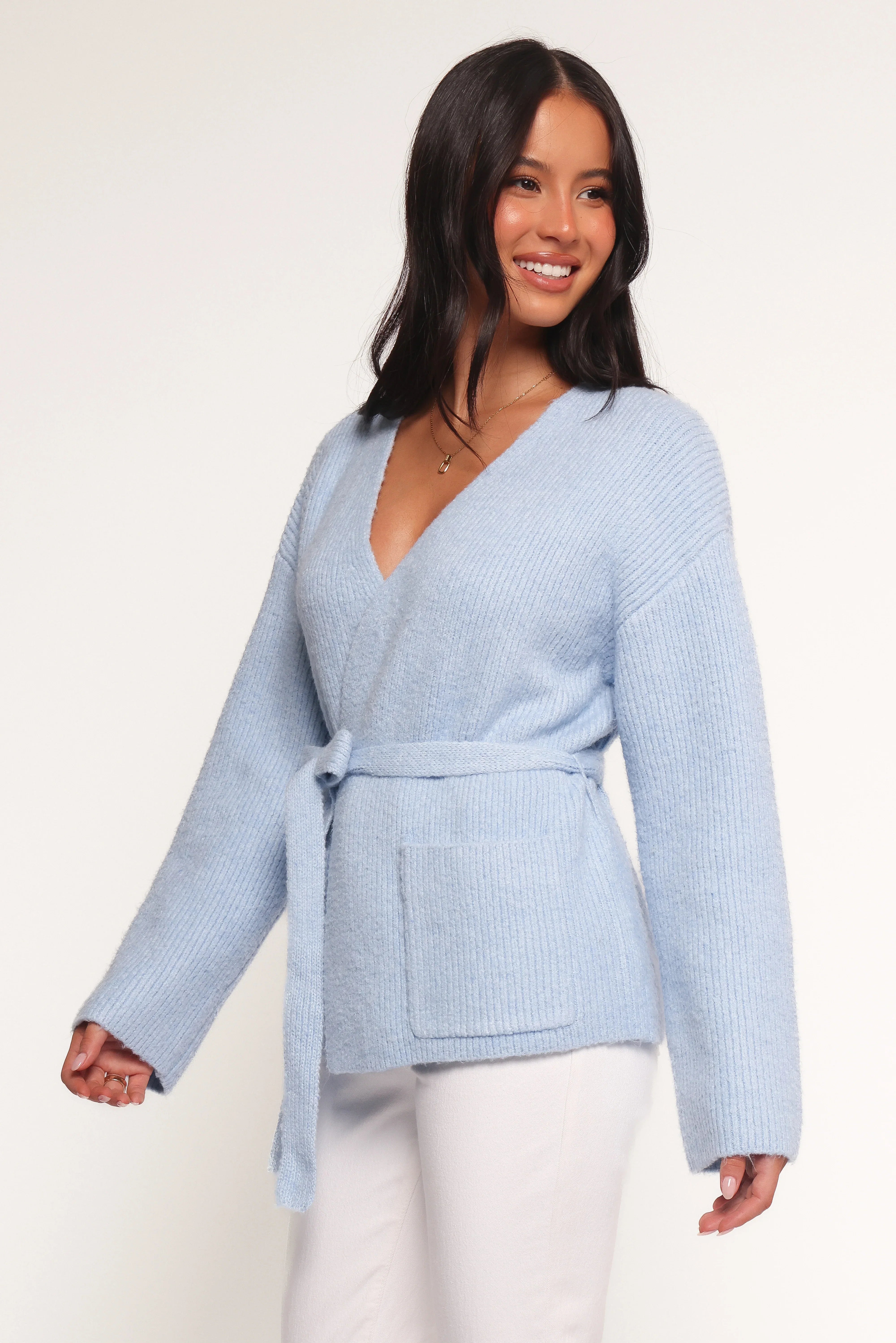 Mika Wrap Cardigan Blue