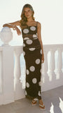 Blaine Maxi Dress Chocolate Beige Polka