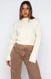 Cant Help Falling Knit Sweater White