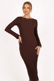 Jolene Long Sleeve Maxi Dress Brown
