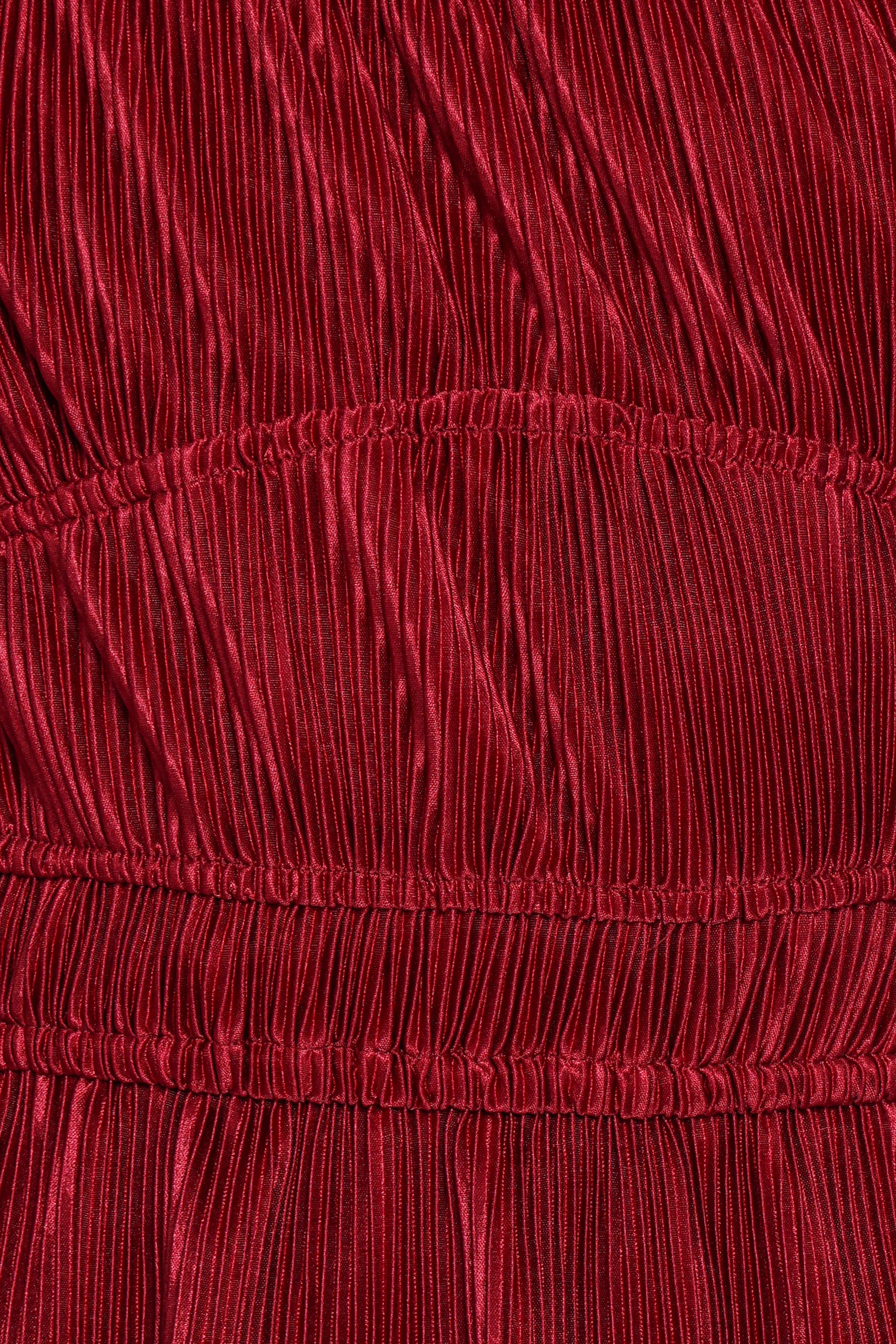 Ceppia Plisse Top Burgundy