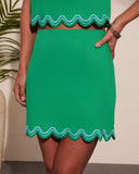 Island Pop Scallop Trim Mini Skirt