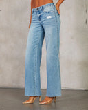 Ellison Stretch Mid Rise Wide Leg Jeans