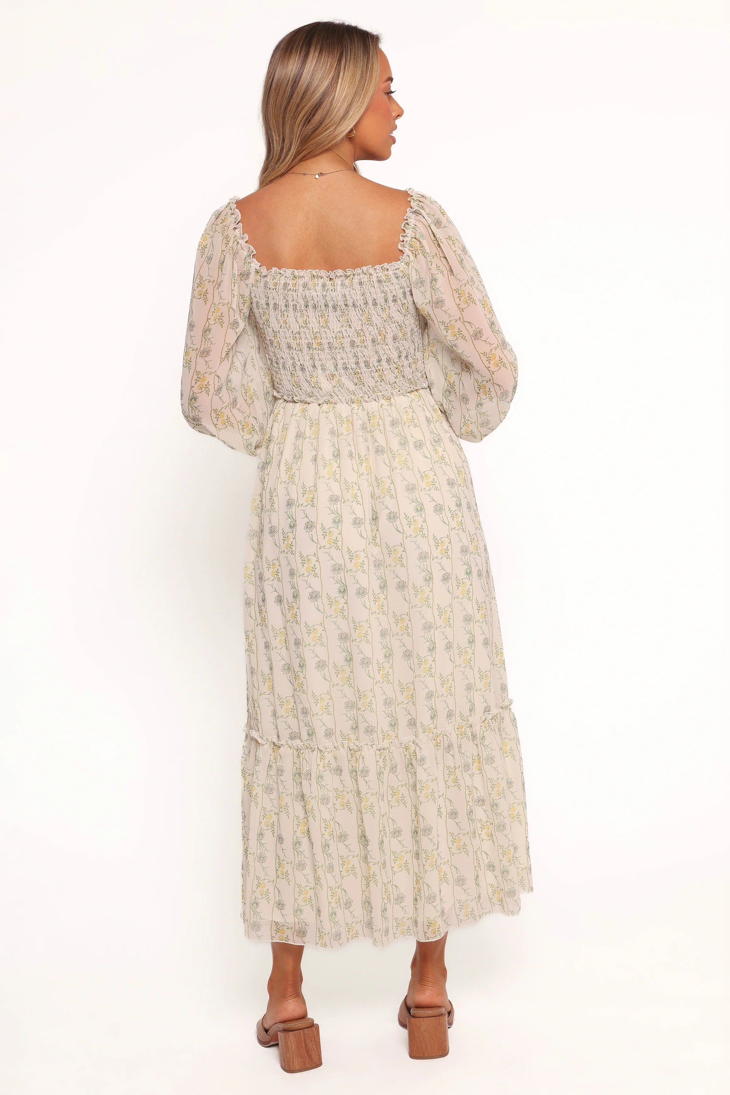 Keziah Long Sleeve Maxi Dress Yellow Floral
