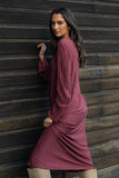 Tannikah Plisse Midi Dress Ruby Wine