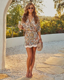 Tropic Halo Abstract Paisley Print Mini Skirt