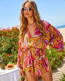 Palm Canyon Satin Tie Waist Romper