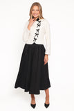 Jorah Twill Cropped Bow Jacket Cream