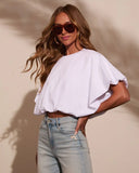 Kaylee Bubble Hem Cotton Crop Top