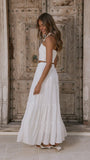 Cartier Tiered Maxi Skirt White
