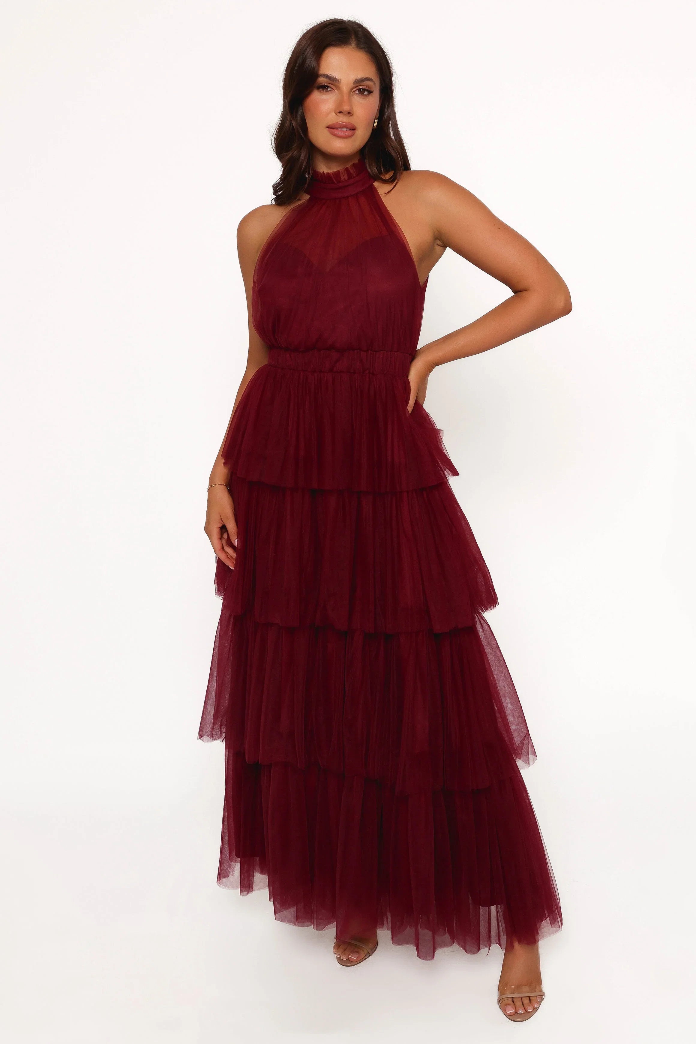 Frances Halterneck Maxi Dress Wine