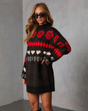 Marrene Abstract Mini Sweater Dress