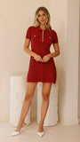 Taylah Collared Mini Dress Maroon