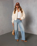 Polar Whisper Cropped Ribbed Puffer Jacket