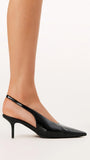 Xishi Heel Black Crinkle Patent