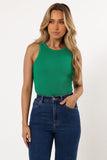 Ari Ribbed Tank Top Green