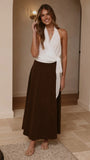 Zira Denim Maxi Skirt Chocolate