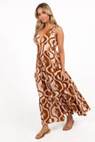 Zora Maxi Dress Tan Print