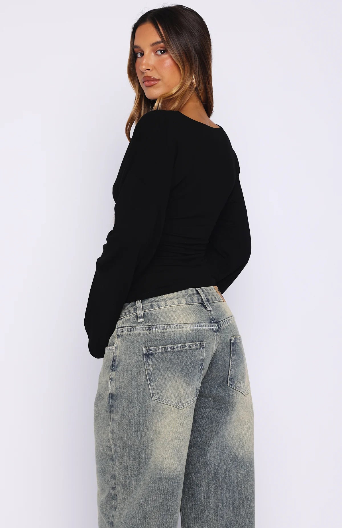 Nobodys Watching Long Sleeve Top Black