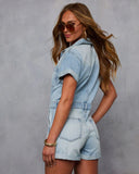 Tamia Cuffed Denim Romper