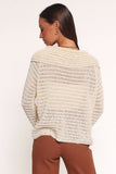 Lyra Large Collar Cardigan White