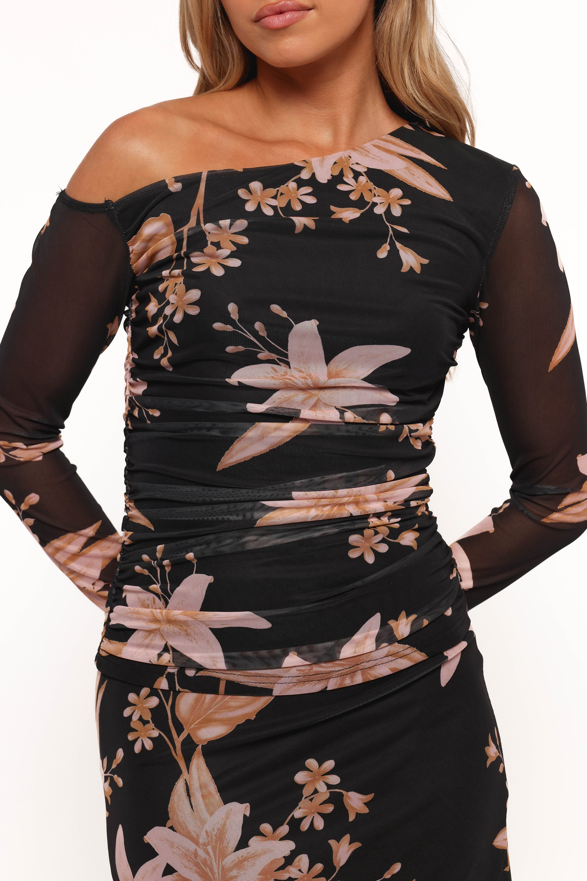 Bloise Long Sleeve Top Black Floral