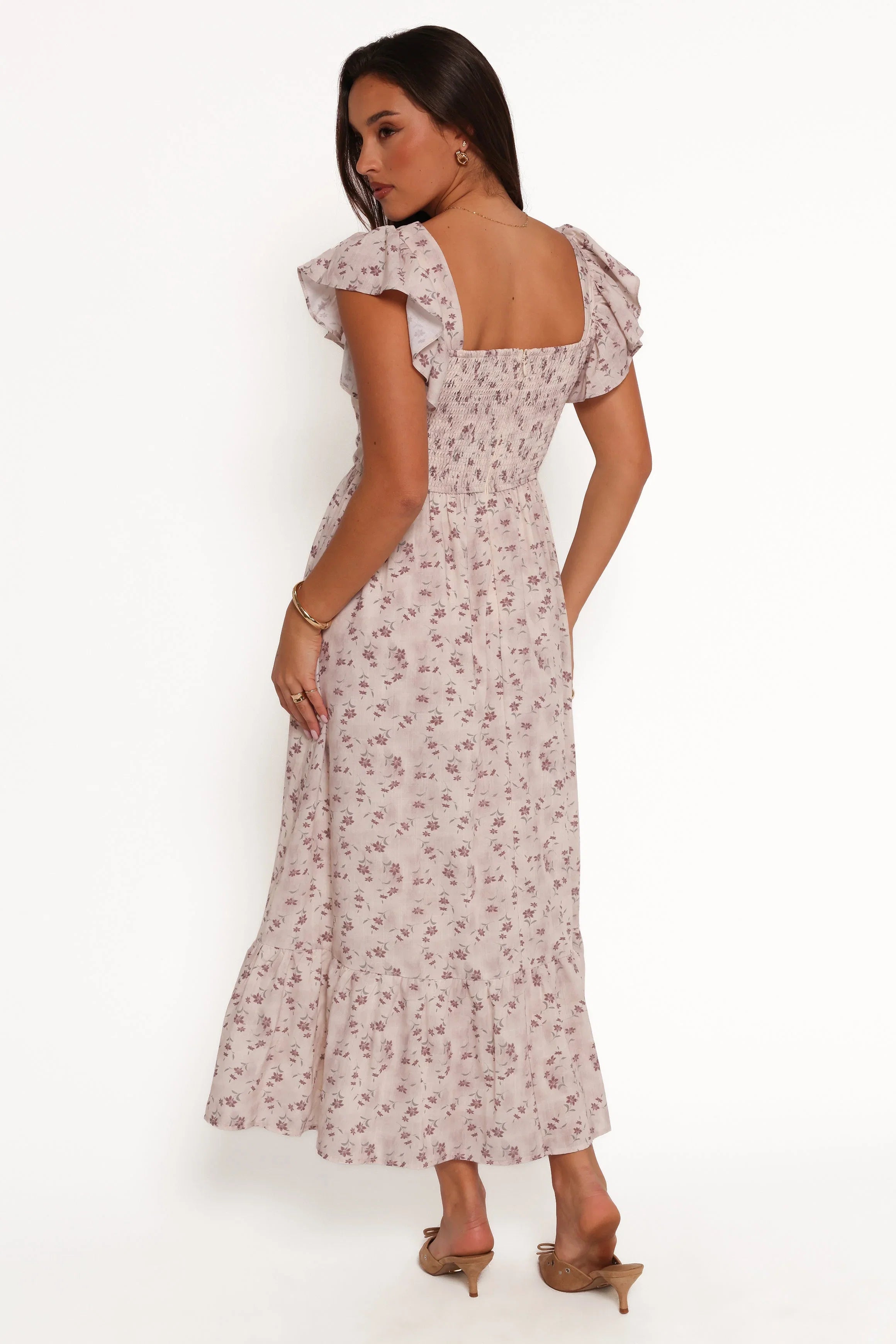 Myles Maxi Dress Beige Floral