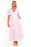 Sullivan Puff Sleeve Maxi Dress Pink