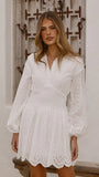 Brittney Long Sleeve Mini Dress White