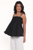 Carson Pleated Top Black