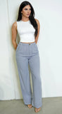 Cora Linen Pants Gray