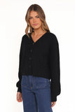 Sybil Button Front Cardigan Black