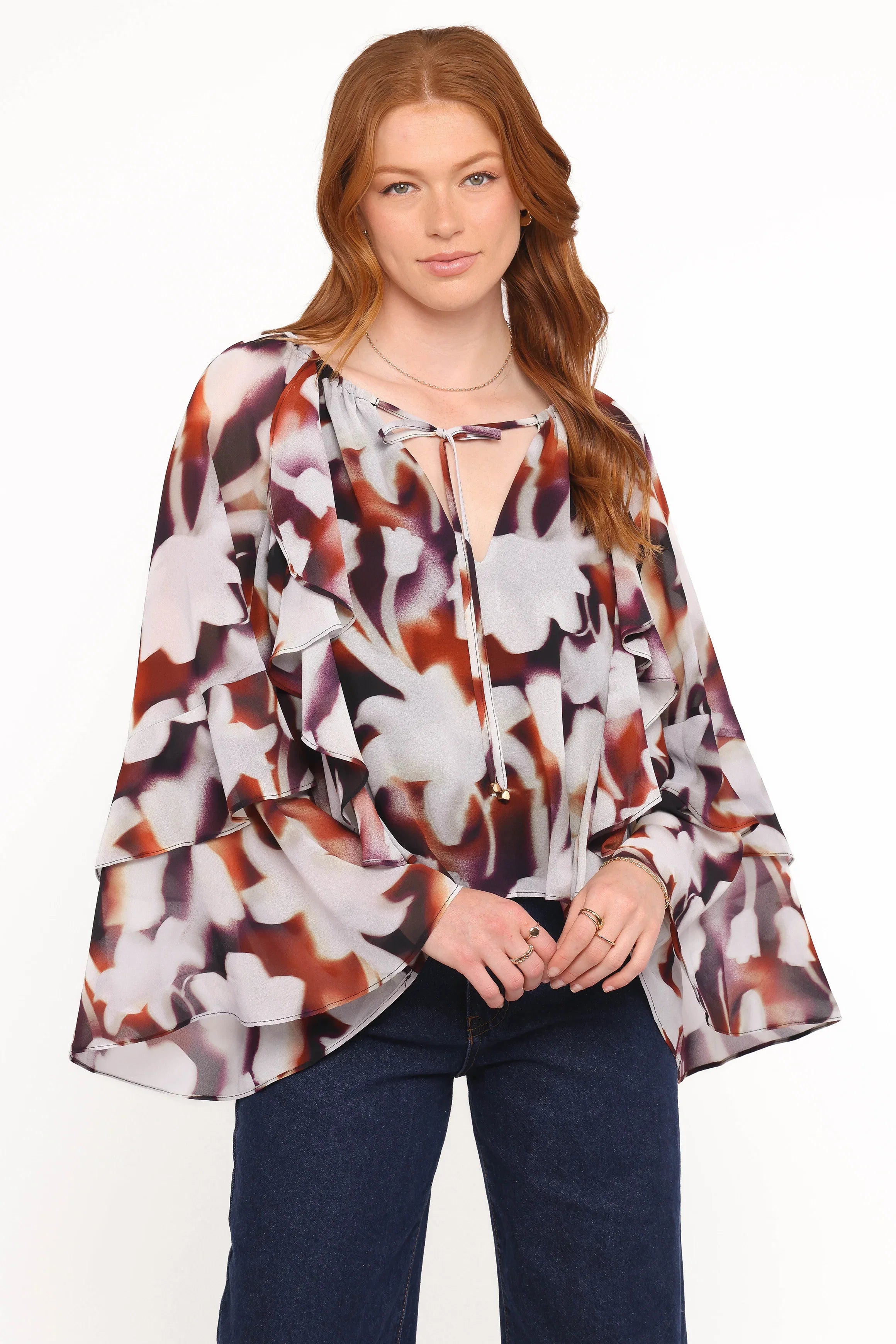 Elinor Top Blurred Floral